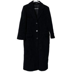 Navy Blue Wool Coat size 8 Made in Italy EUC